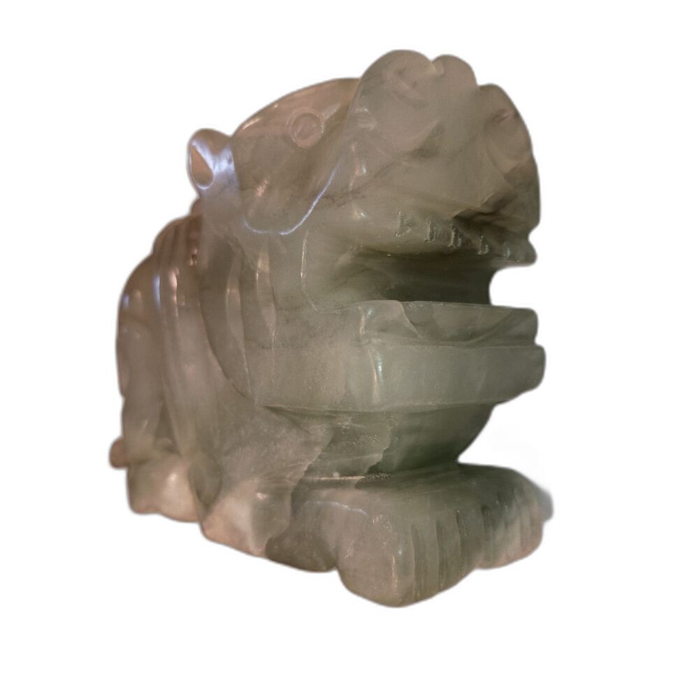 Rare Jade/Jadeite Carved  Foo Lion/Cream to Darker Green Colors - 4", 1.5 Pounds